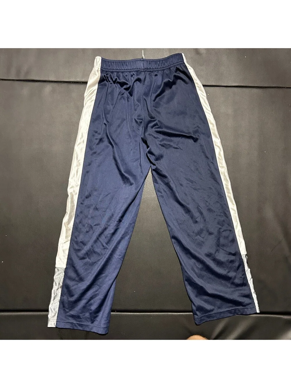 Vintage Nike Navy Track Pants Kids Large White Stripe